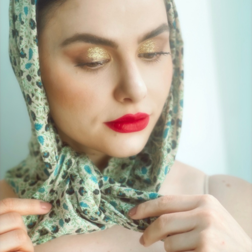 Stunning one of a kind pure saree silk scarf. Floral green print.